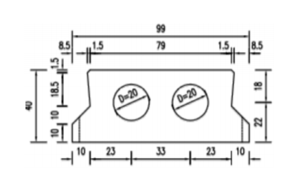 10m hollow slab beam section view