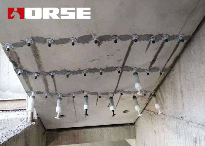 Horse crack injection system for concrete repair